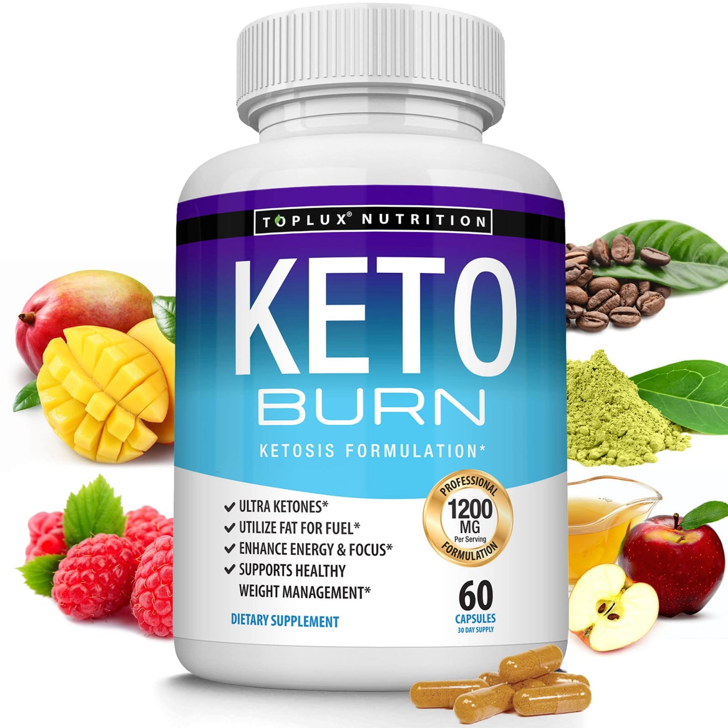 Toplux Keto Burn Pills Ketosis Weight Loss - 1200 Mg